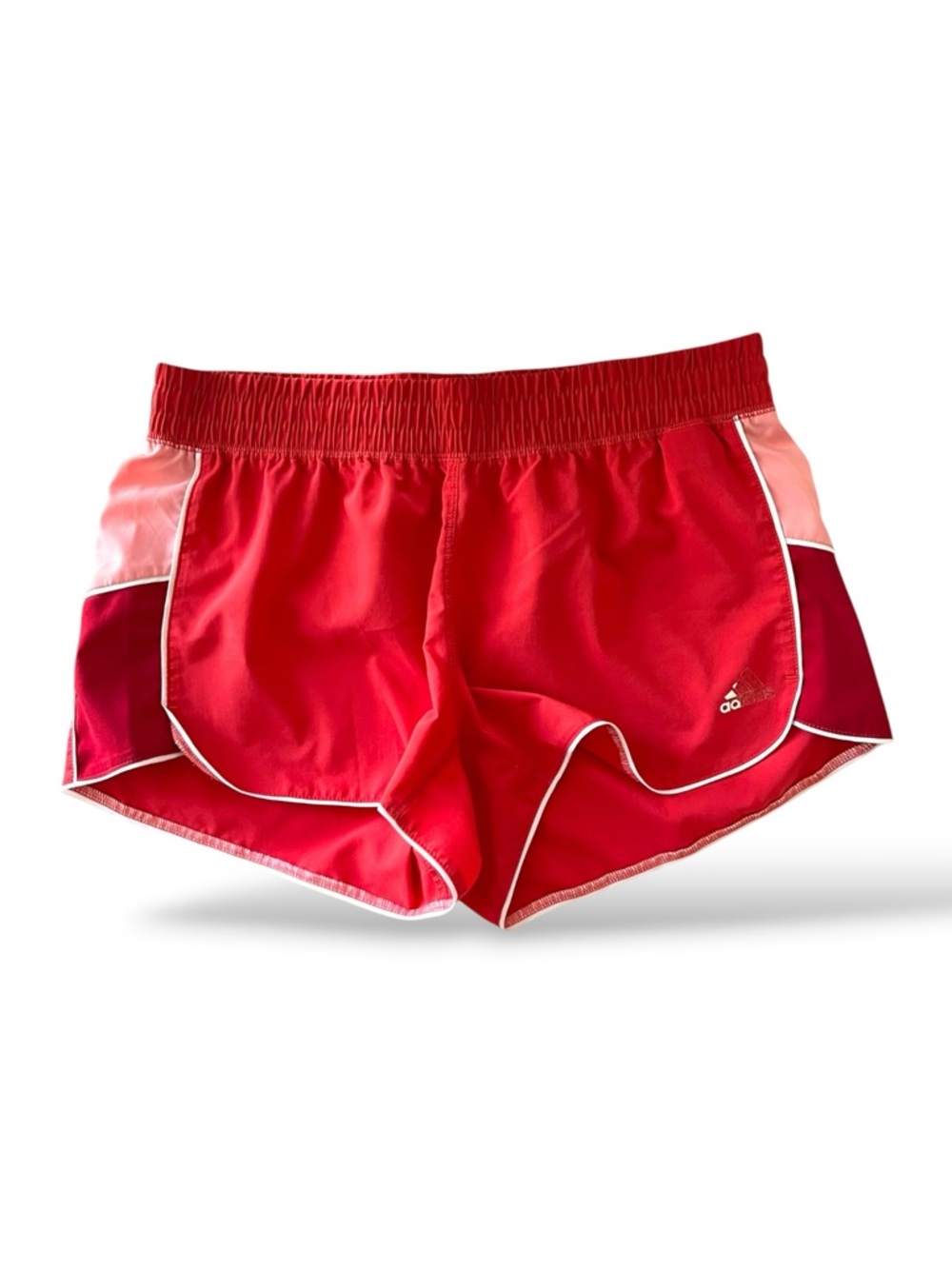 Adidas Red Athletic Running Shorts with Contrast Panels, Small